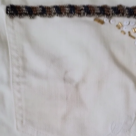 Express White and Brown Patterned Jean Shorts - Picture 4 of 4